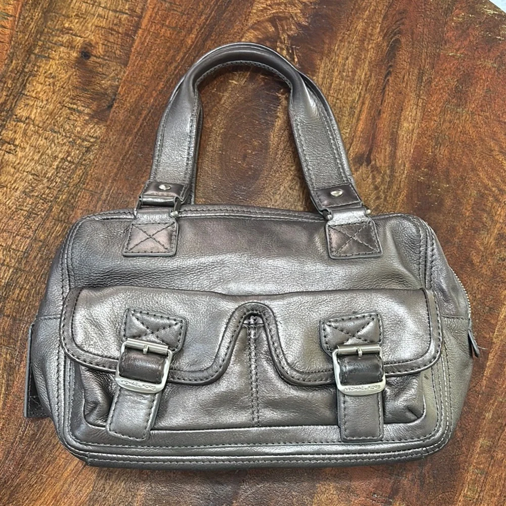 MICHAEL Michael Kors Ranger Leather Satchel in Gunmetal Gray
